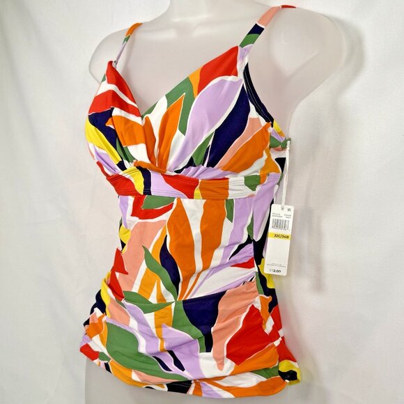 Anne Cole Women's Multicolor Printed Underwire Tankini Swim Top Size 32C/34B NWT - Picture 5 of 8